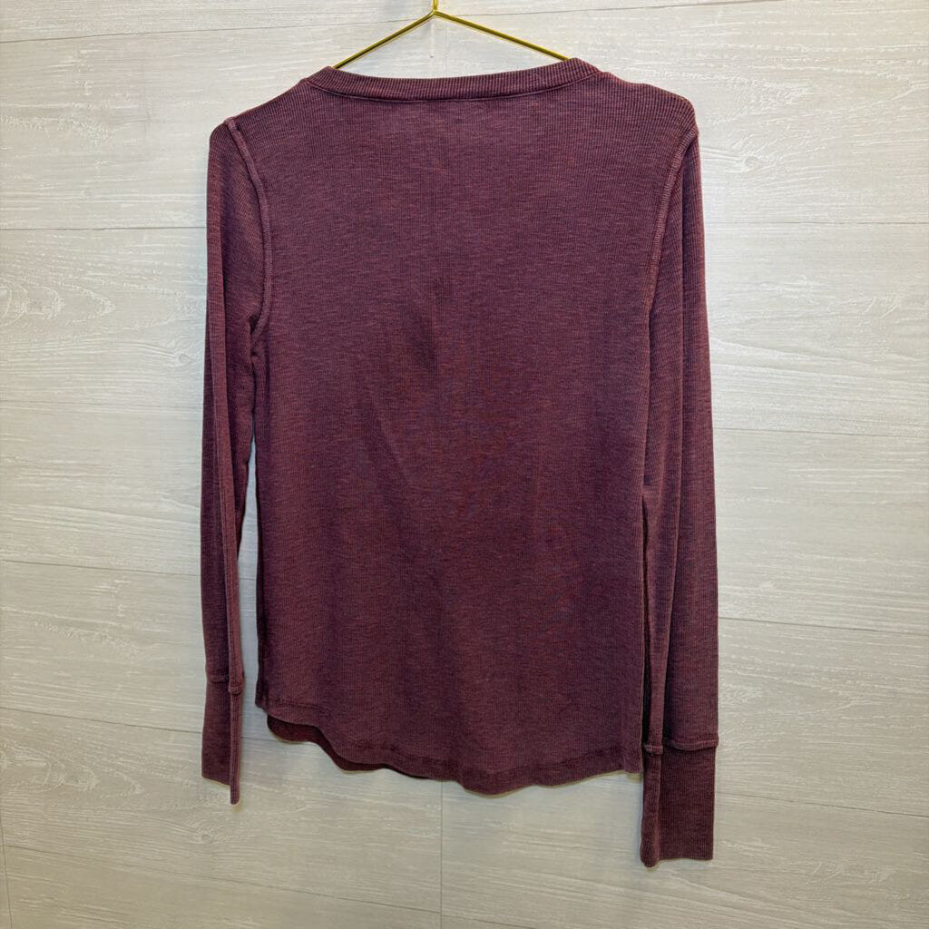 Gap Purple Henley Long Sleeve Small