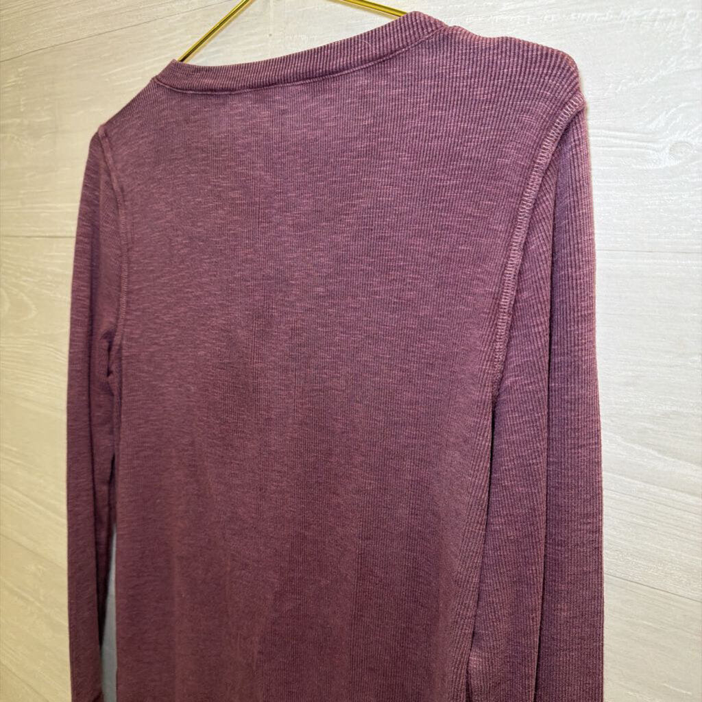Gap Purple Henley Long Sleeve Small