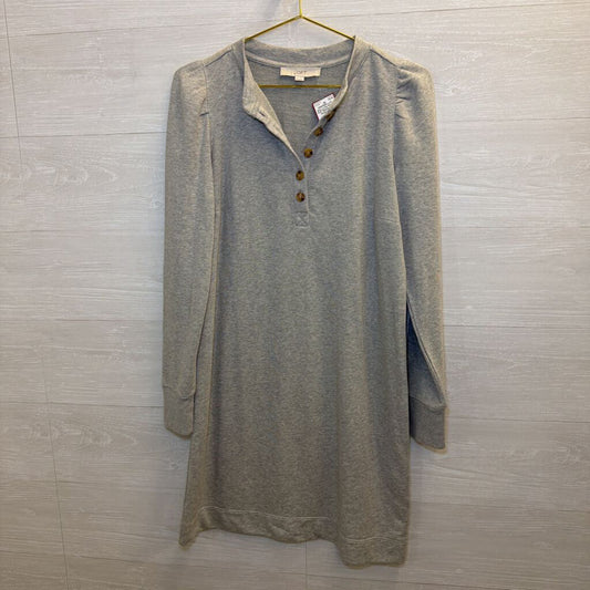 Grey Long Sleeve Puff Sleeve Dress Small