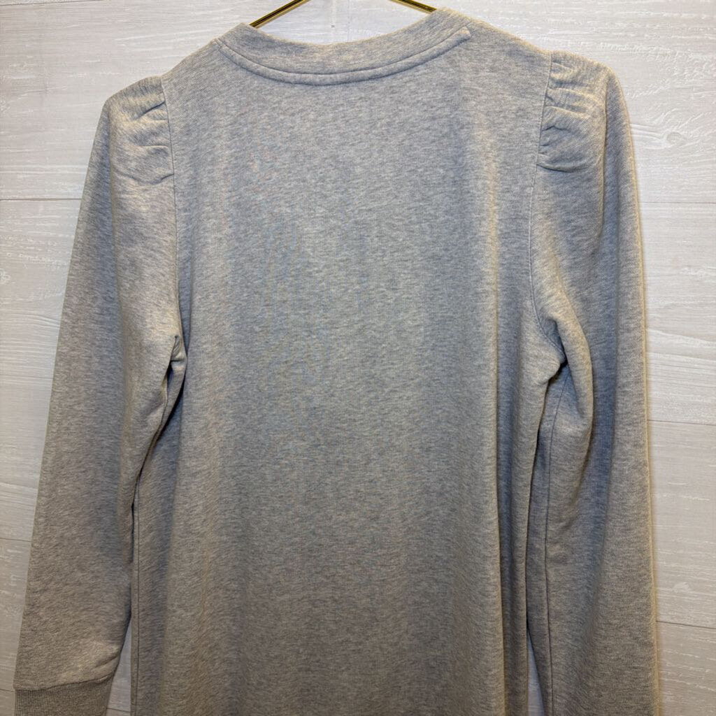 Grey Long Sleeve Puff Sleeve Dress Small