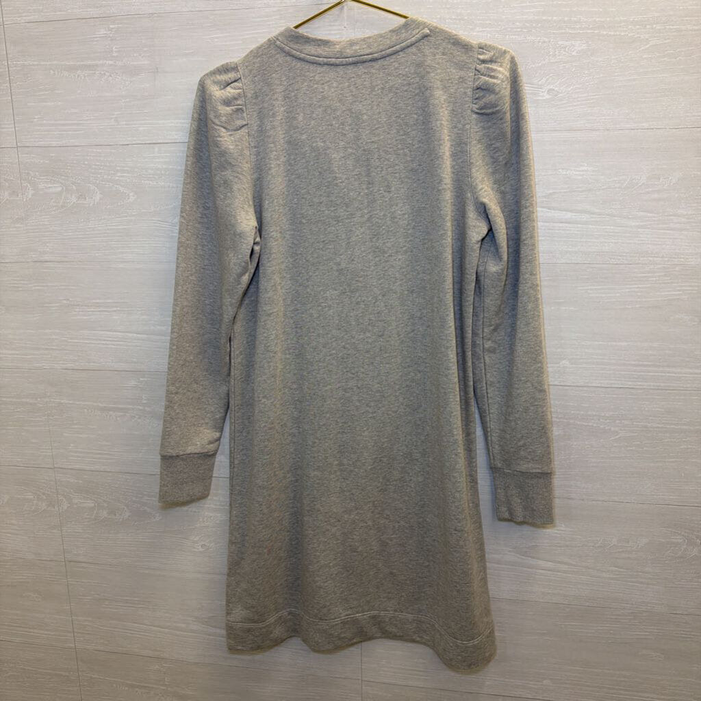 Grey Long Sleeve Puff Sleeve Dress Small