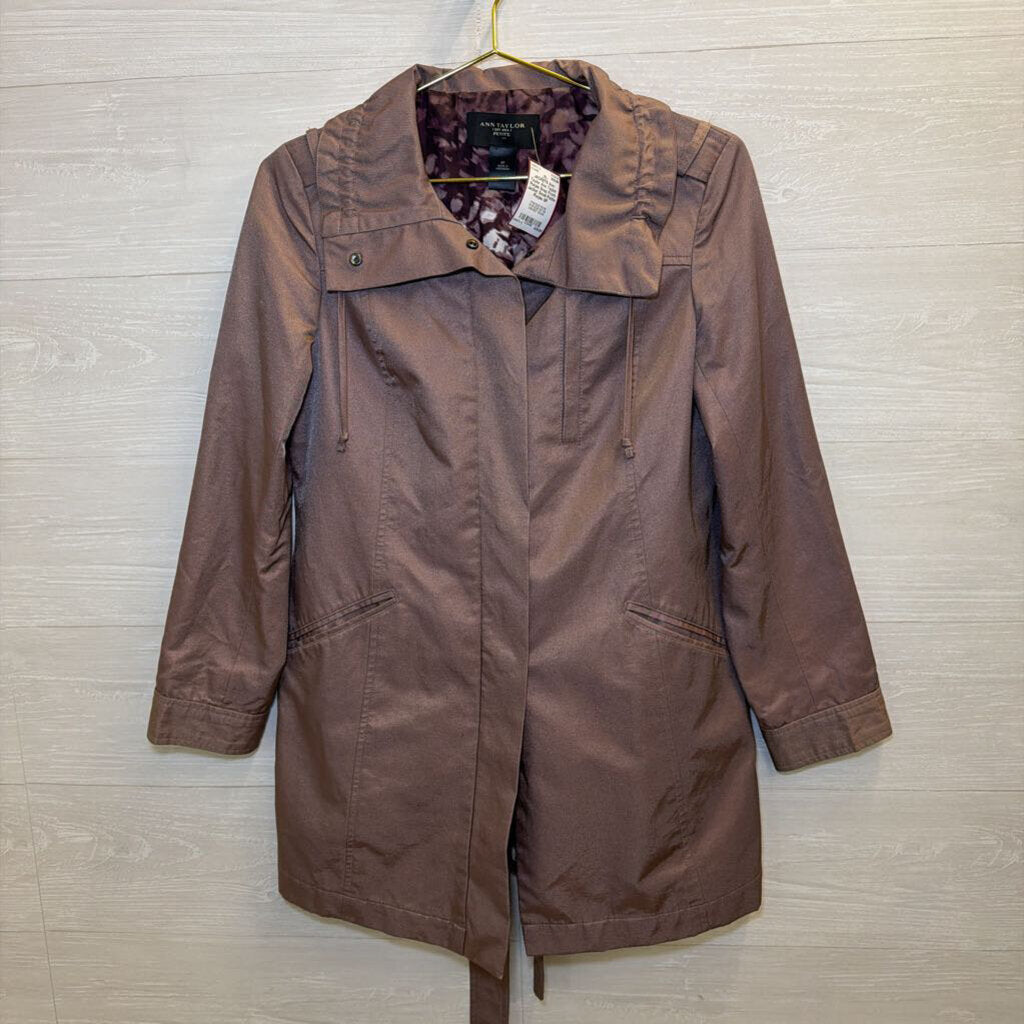 Ann Taylor Purple Snap Front Jacket Small Petite
