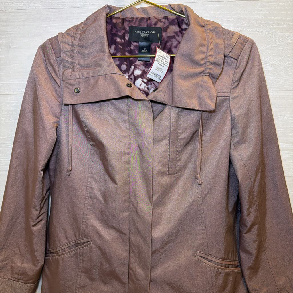 Ann Taylor Purple Snap Front Jacket Small Petite