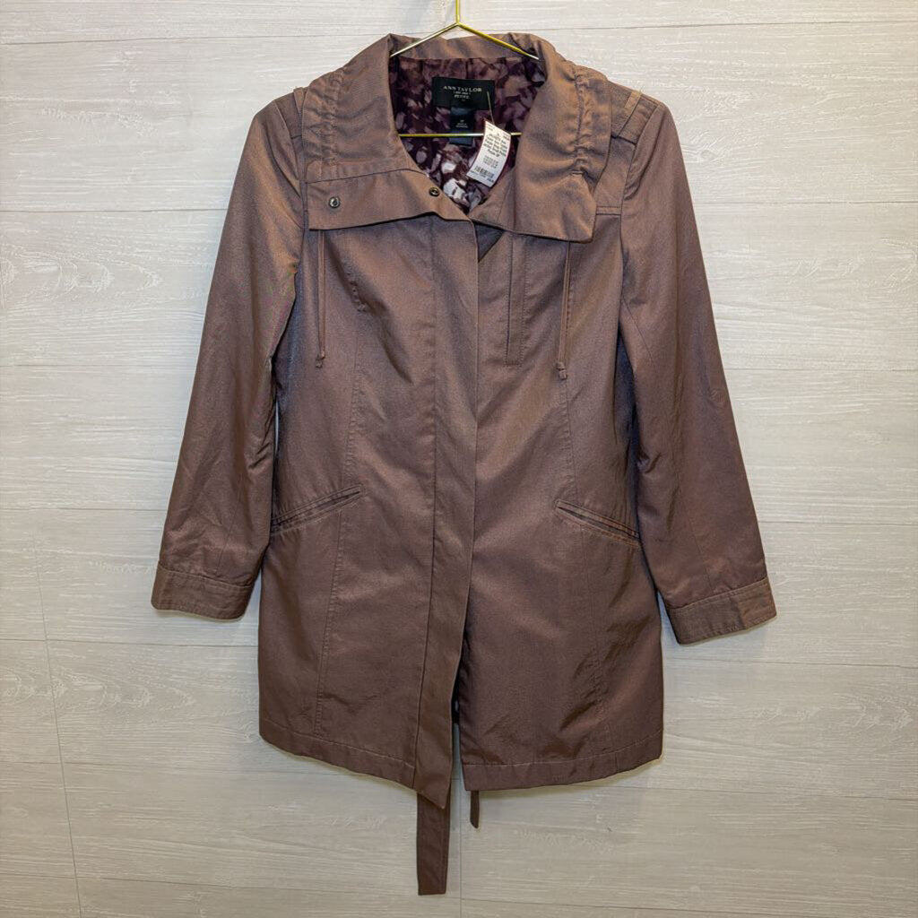 Ann Taylor Purple Snap Front Jacket Small Petite