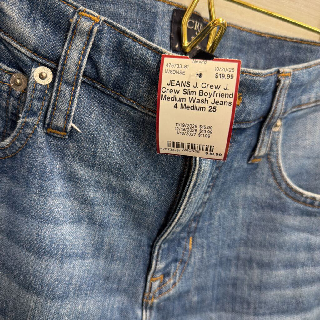 J. Crew Slim Boyfriend Medium Wash Jeans 4