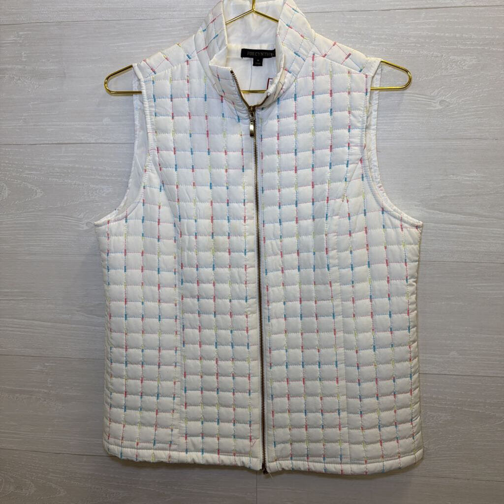 For Cynthia White/ Multi Quilted Zip Up Vest Medium