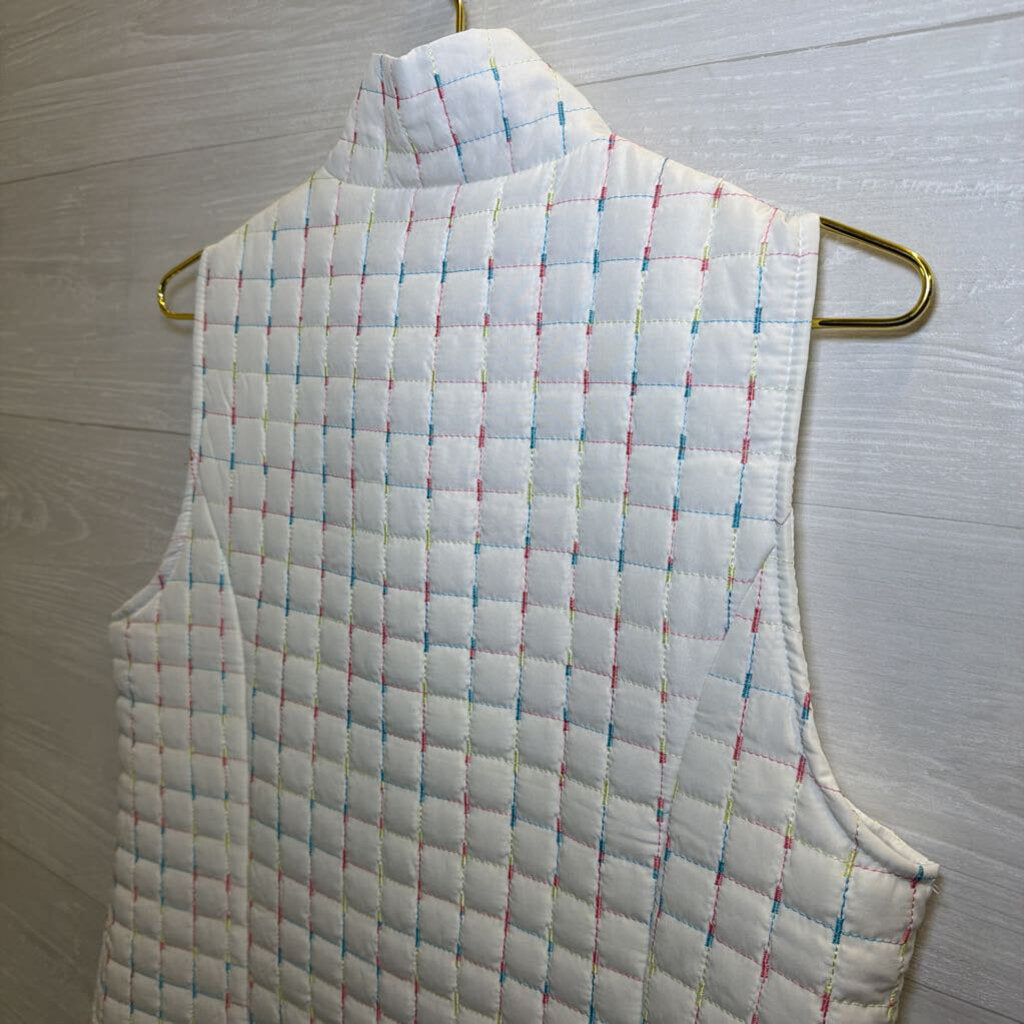 For Cynthia White/ Multi Quilted Zip Up Vest Medium