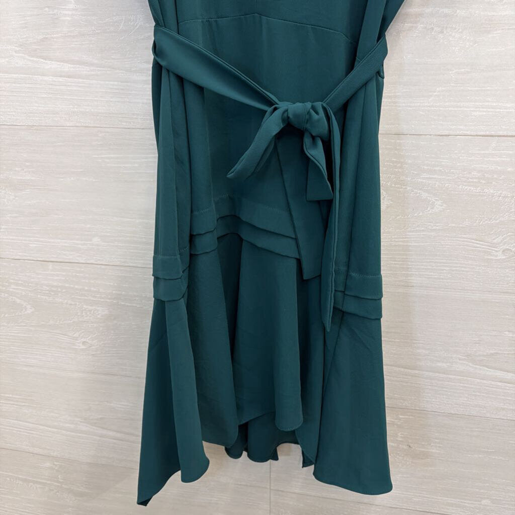 Amanda Uprichard Green Short Sleeve Tie Waist Dress Small