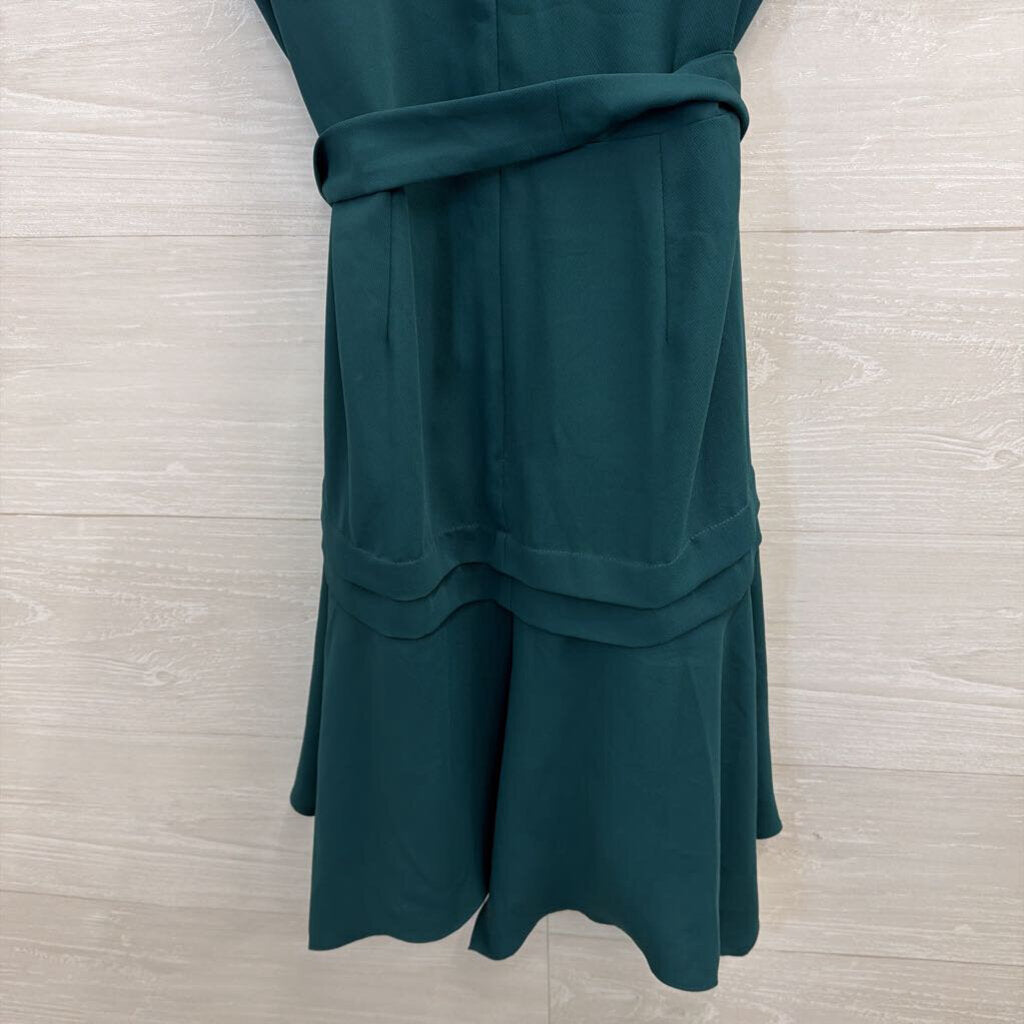 Amanda Uprichard Green Short Sleeve Tie Waist Dress Small