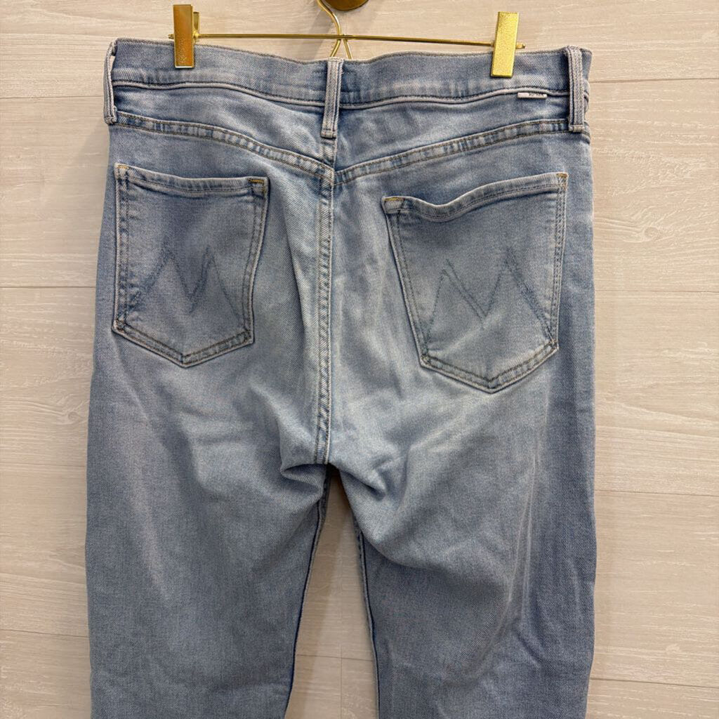Mother Light Wash The Tom Cat Ankle Fray Jeans 31