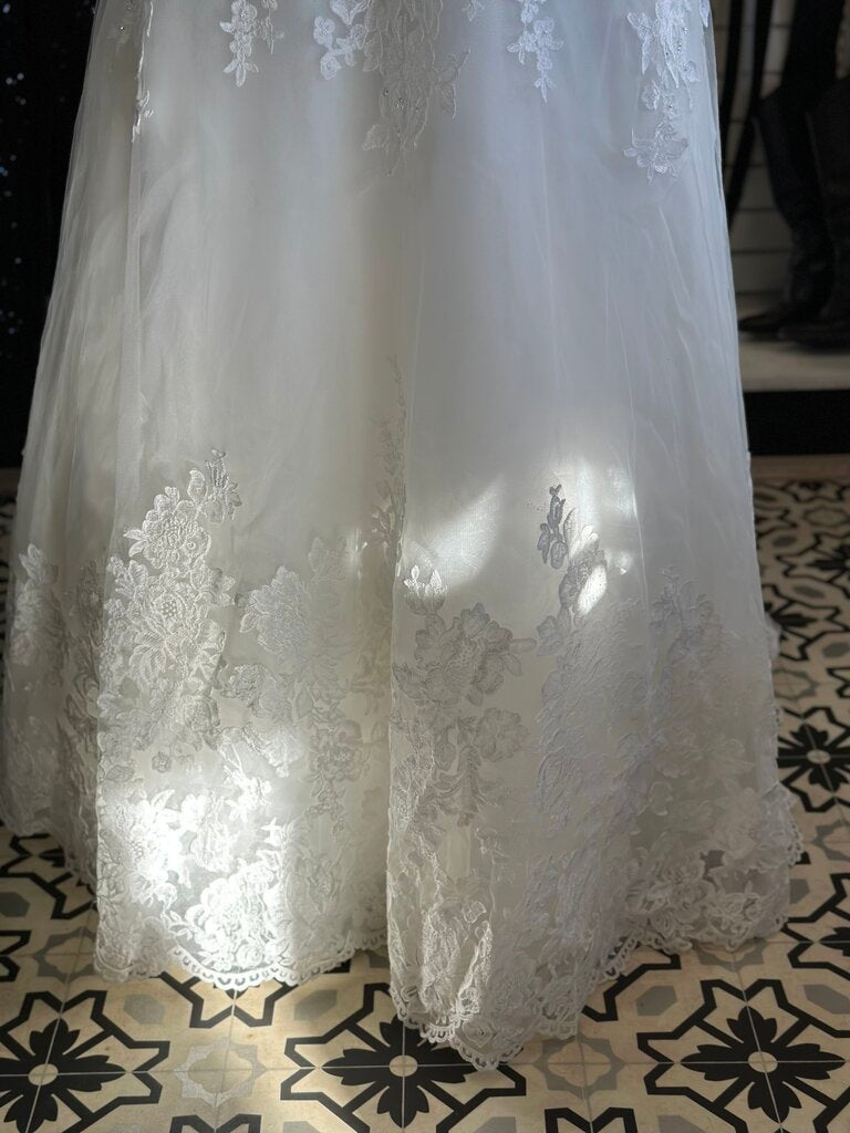 David's Bridal Lace A-Line Bridal Gown 9wg3850 Ivory 22W
