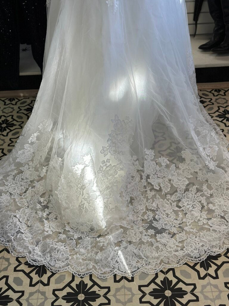 David's Bridal Lace A-Line Bridal Gown 9wg3850 Ivory 22W