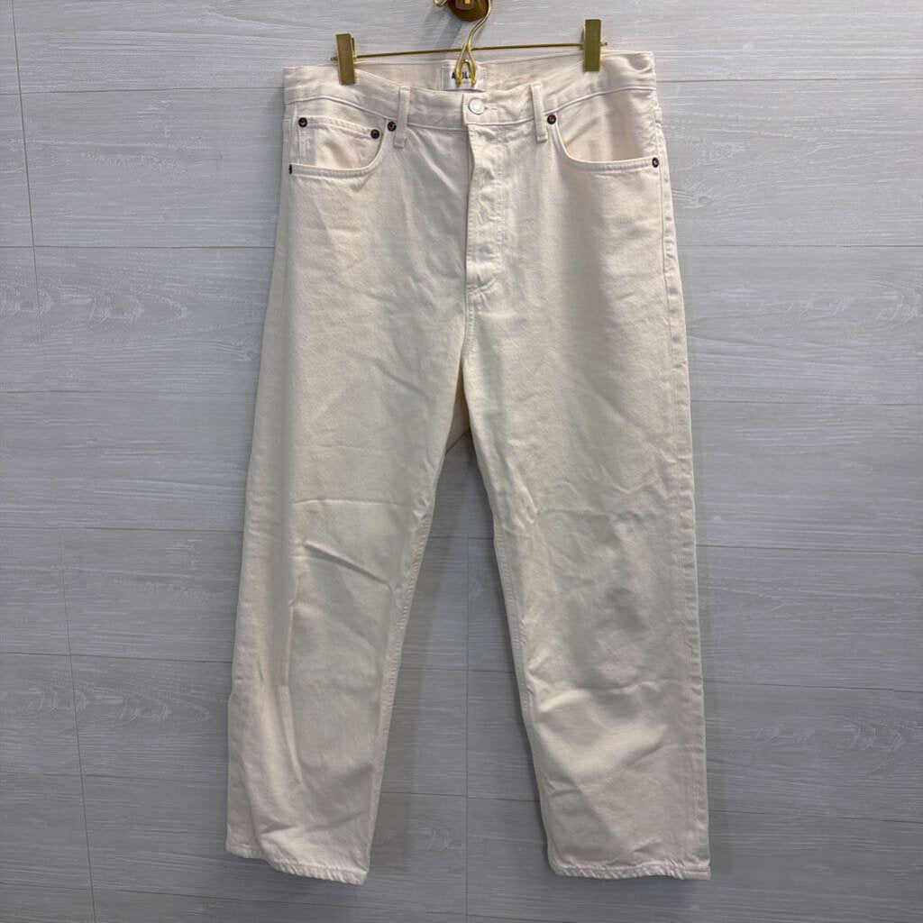 Agolde Cream Denim 90s Crop Jeans 29