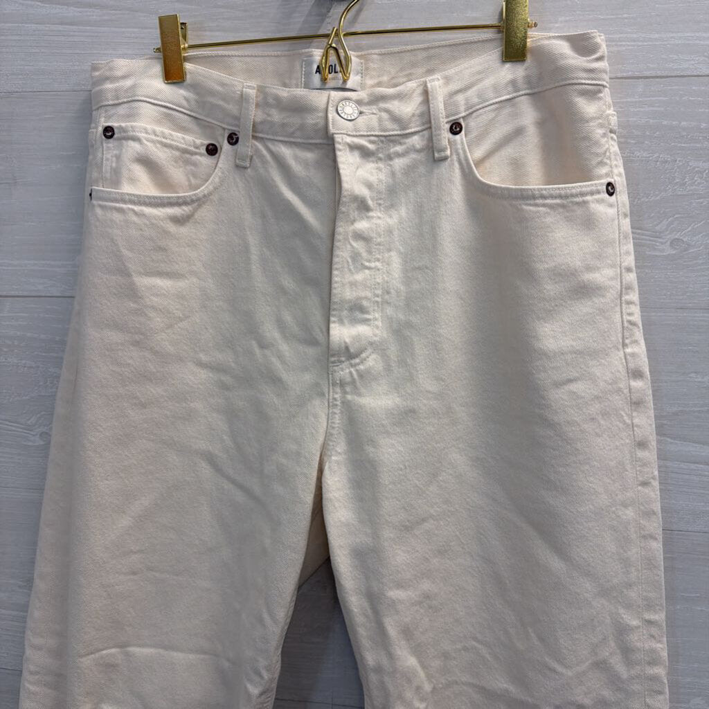 Agolde Cream Denim 90s Crop Jeans 29