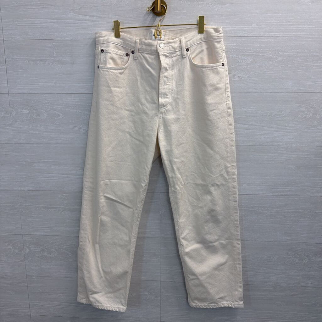 Agolde Cream Denim 90s Crop Jeans 29