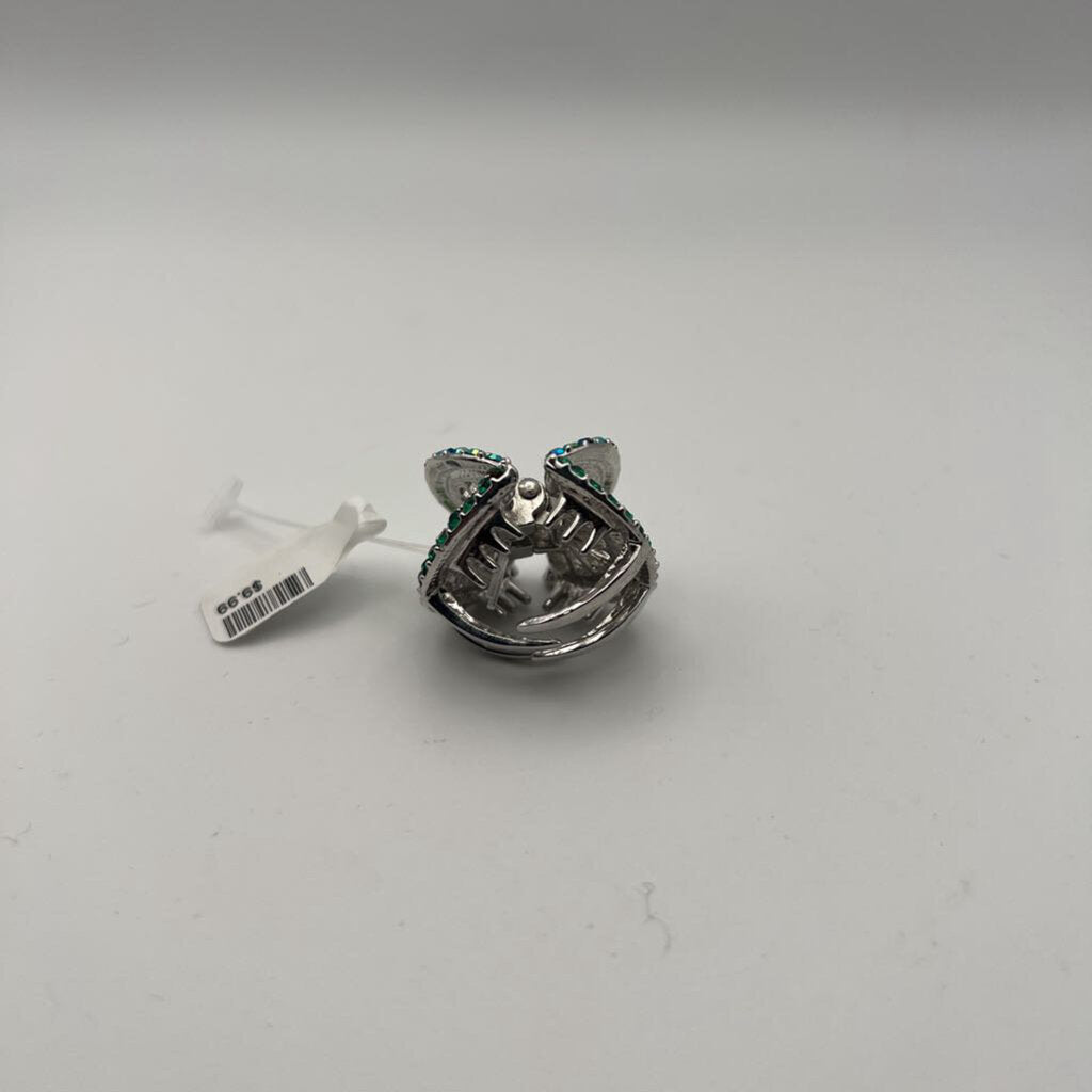 Green Rhinestone Circle Claw Clip