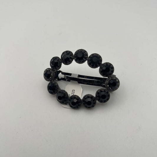 Black Crystal Oval Statement Barette