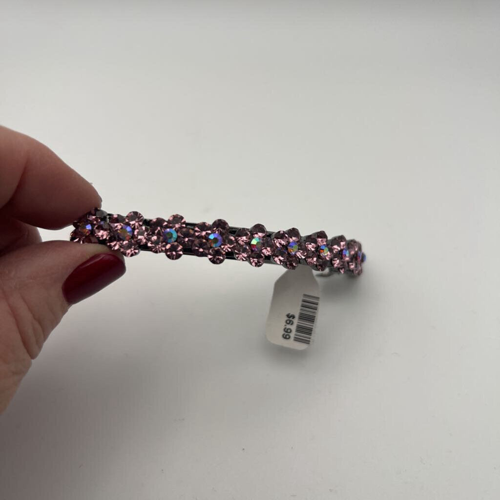 Pink Rhinestone Hair Clip