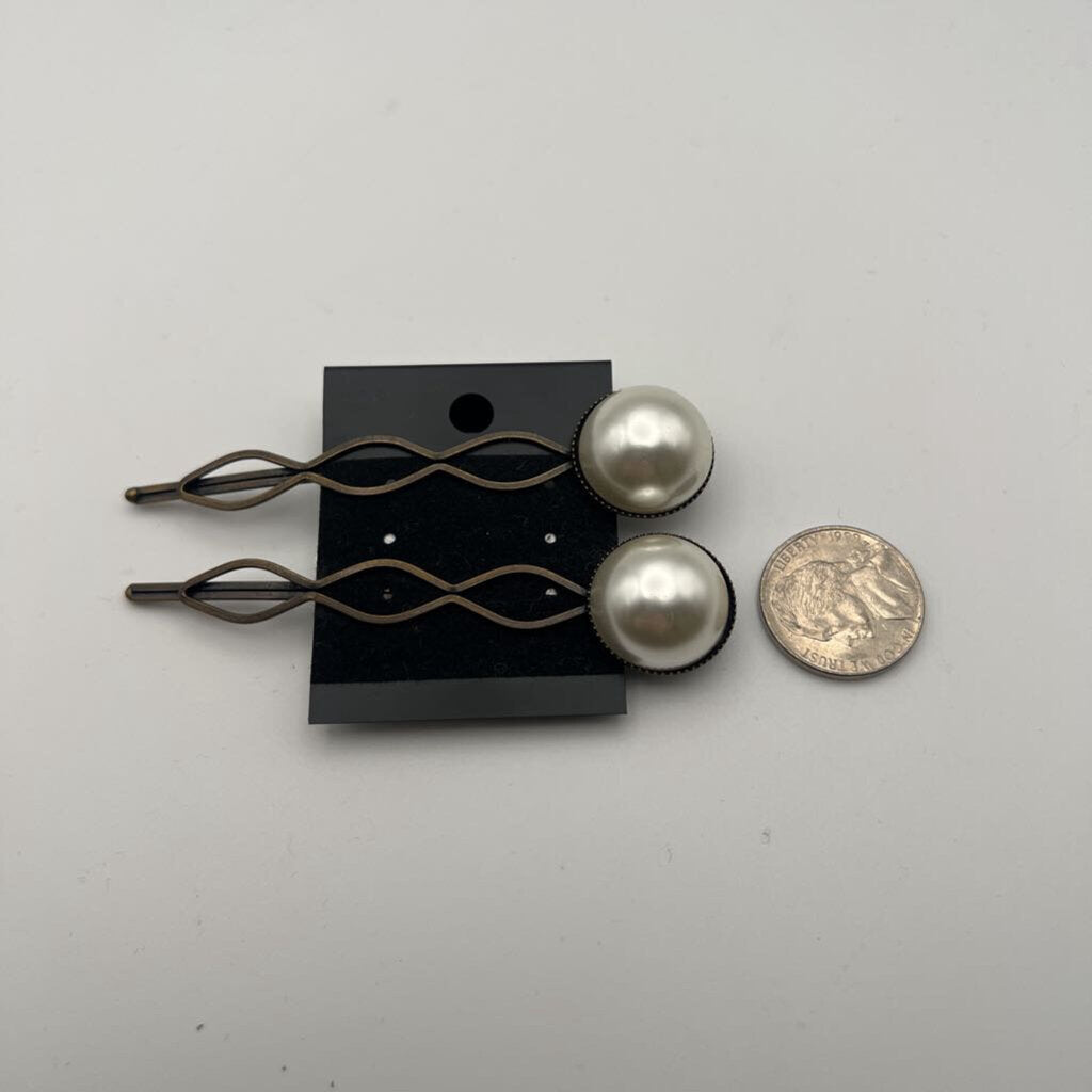 Bronze/Pearl Hair Pins (set of 2)