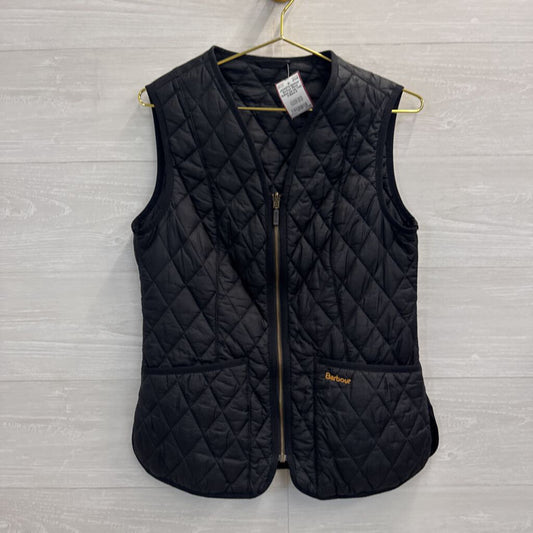 Barbour Black Quilted Zip Up Vest 8