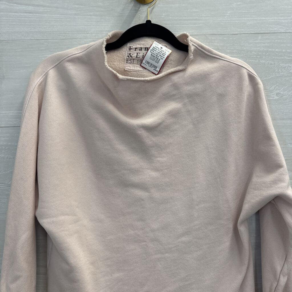 Frank and Eileen Light Pink Effie Long Sleeve Funnel Neck Top Small