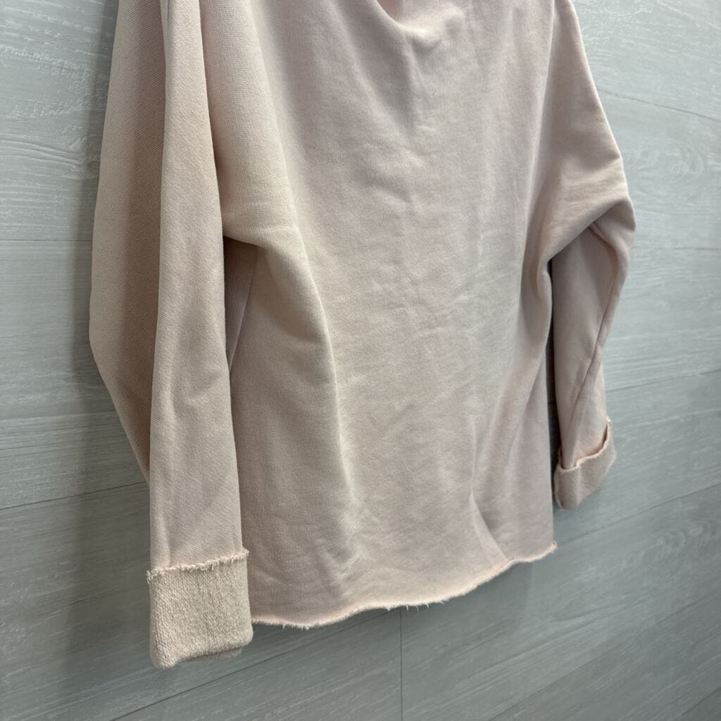 Frank and Eileen Light Pink Effie Long Sleeve Funnel Neck Top Small