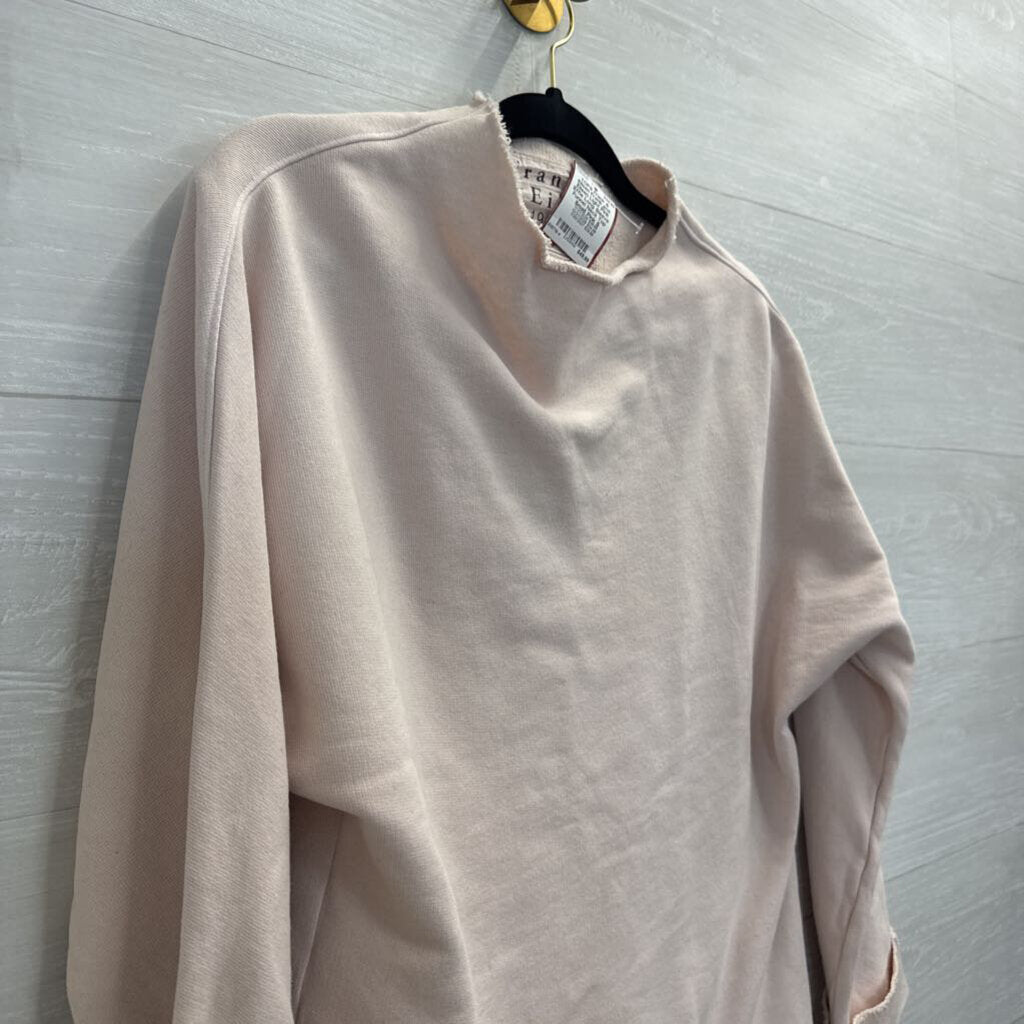 Frank and Eileen Light Pink Effie Long Sleeve Funnel Neck Top Small