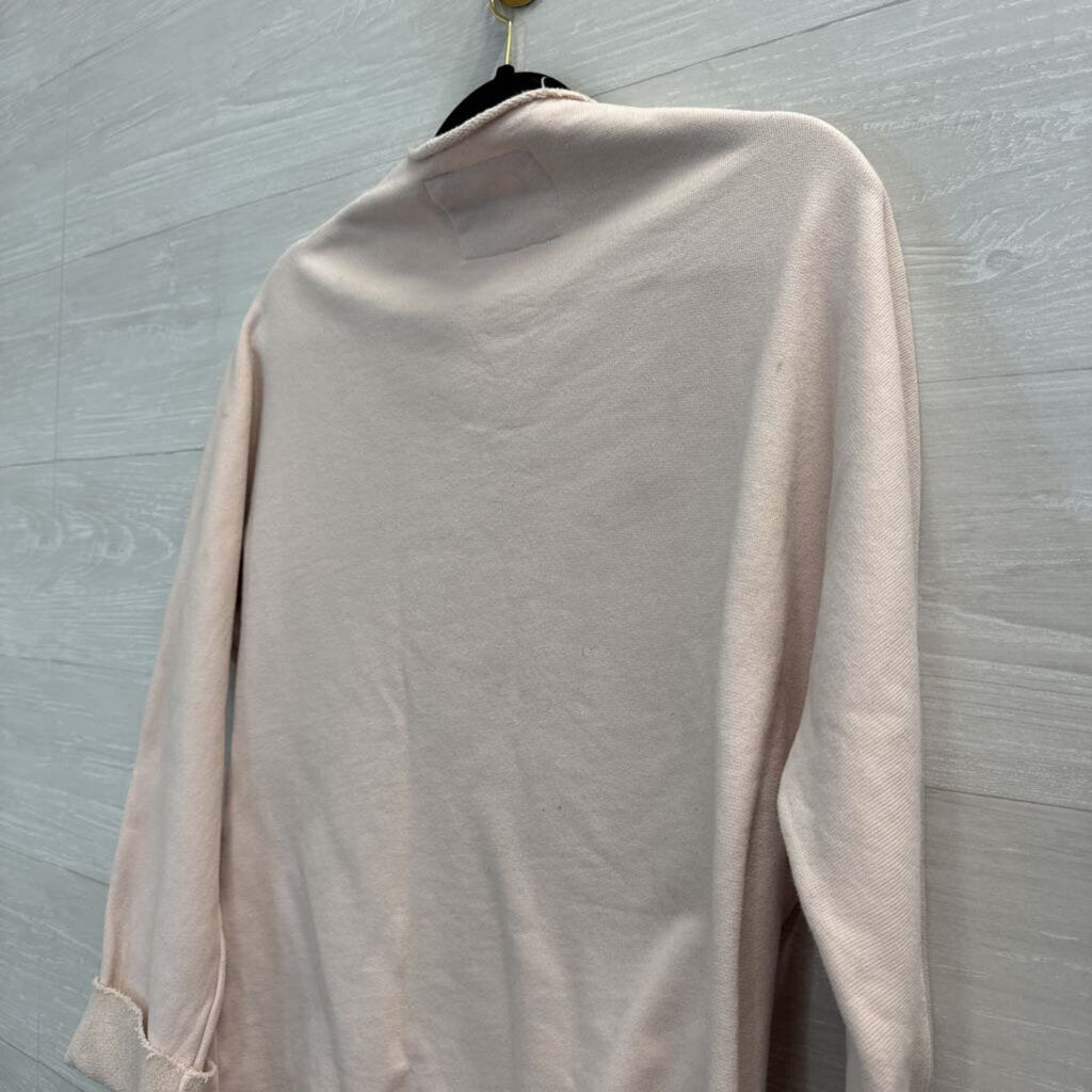 Frank and Eileen Light Pink Effie Long Sleeve Funnel Neck Top Small