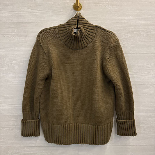 White and Warren Green Knit Turtleneck Sweater Extra Small