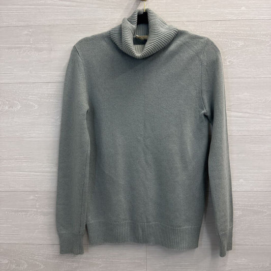 Chloe Blue Knit 100% Cashmere Turtleneck Sweater Medium