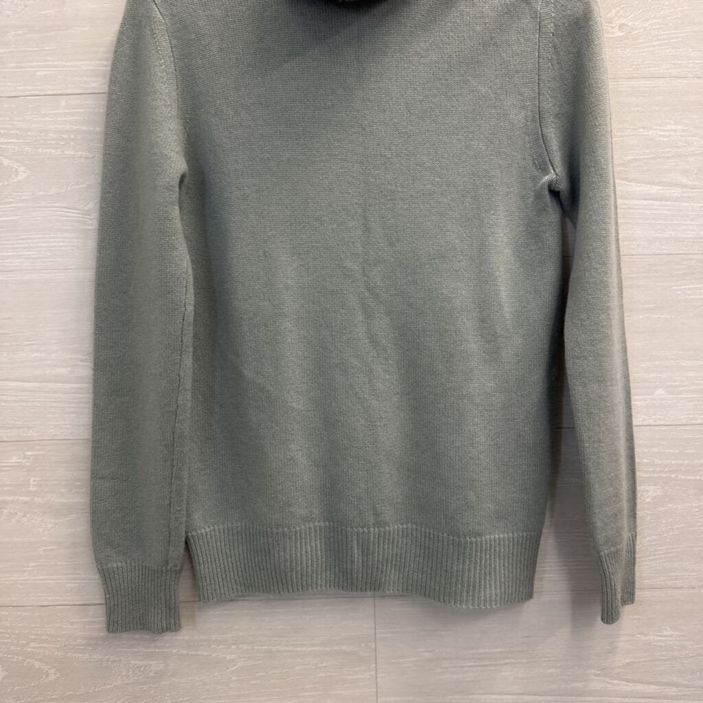 Chloe Blue Knit 100% Cashmere Turtleneck Sweater Medium