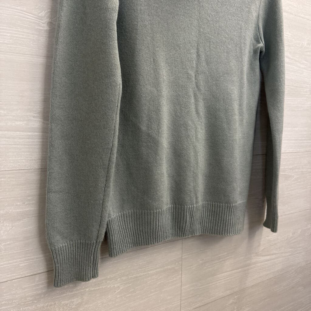 Chloe Blue Knit 100% Cashmere Turtleneck Sweater Medium