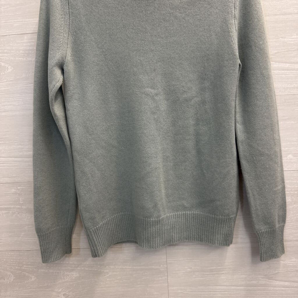 Chloe Blue Knit 100% Cashmere Turtleneck Sweater Medium