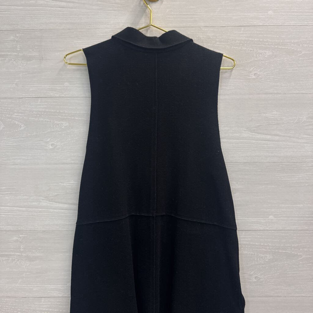 Habitat Black Sleeveless Button Front Dresss Medium