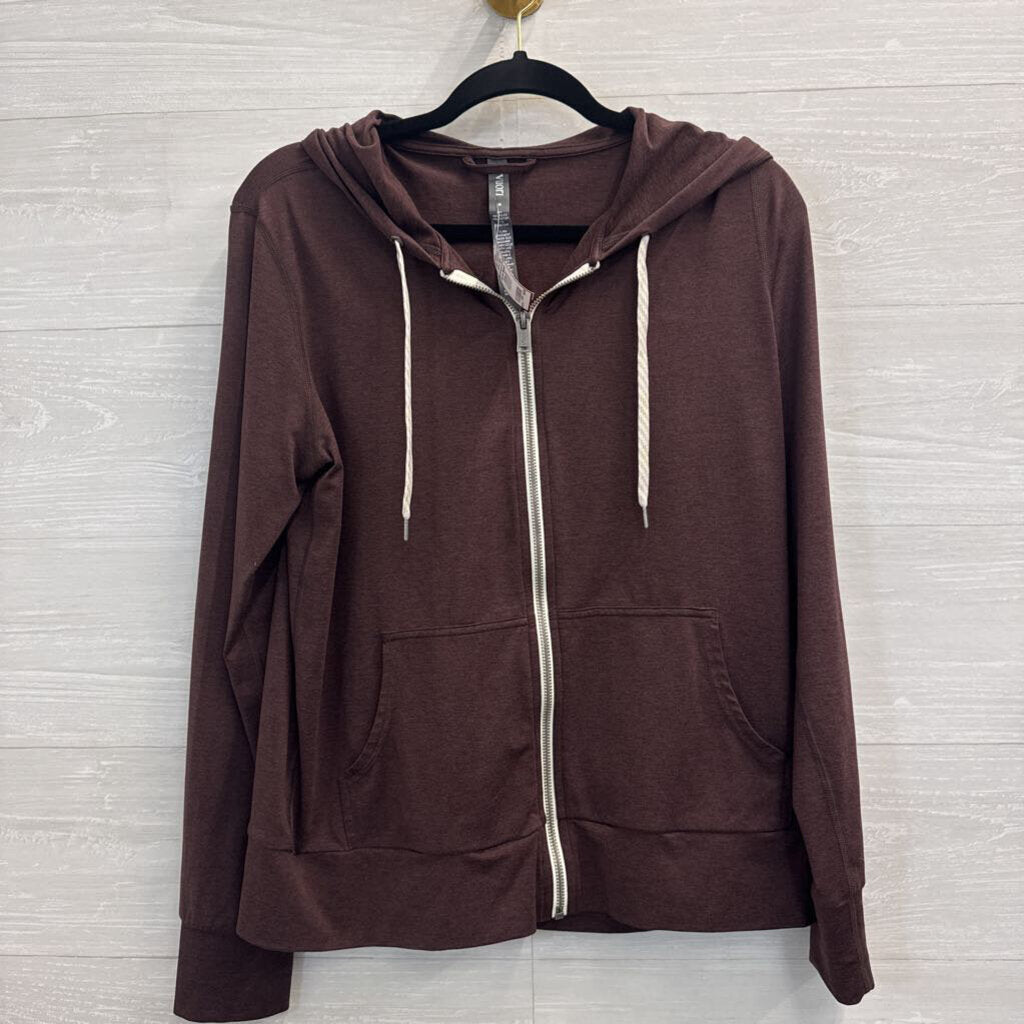 Vuori Soft Brown Halo Performance Zip Up Hoodie Medium