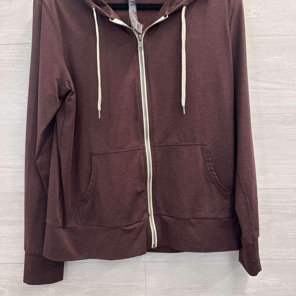 Vuori Soft Brown Halo Performance Zip Up Hoodie Medium