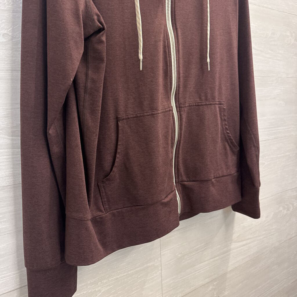 Vuori Soft Brown Halo Performance Zip Up Hoodie Medium