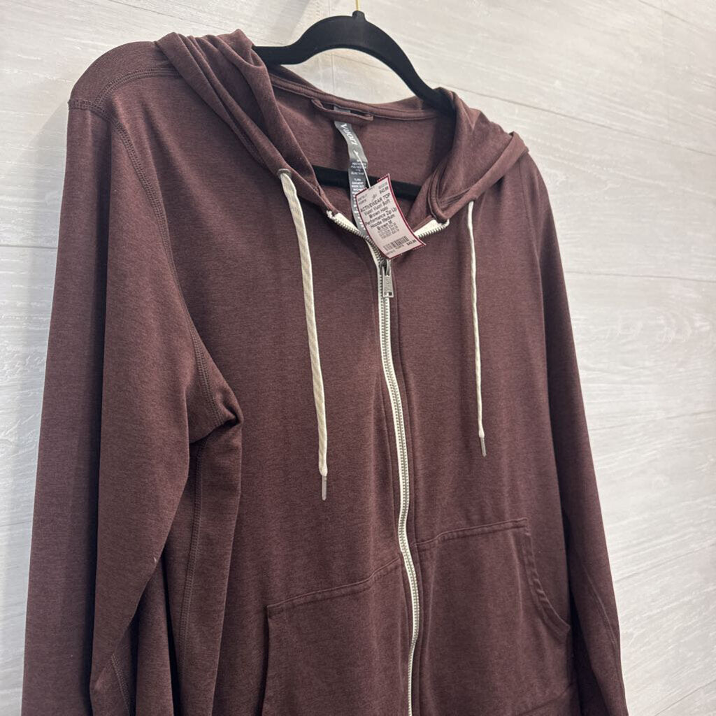 Vuori Soft Brown Halo Performance Zip Up Hoodie Medium
