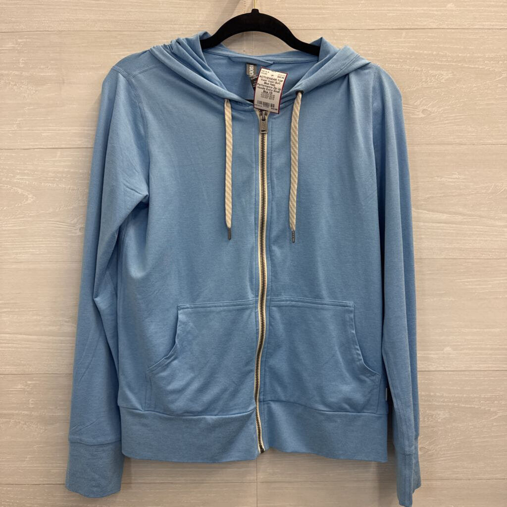Vuori Soft Blue Halo Performance Zip Up Hoodie Extra Small
