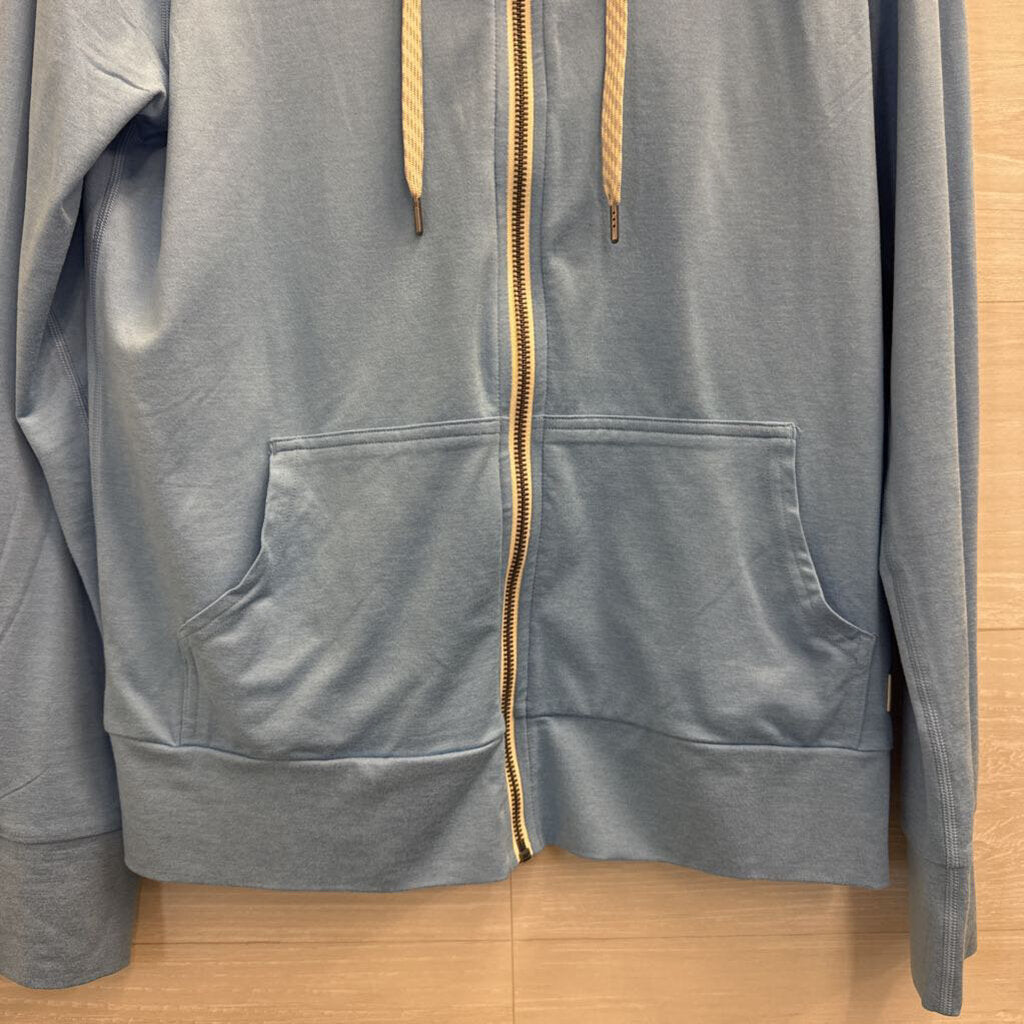 Vuori Soft Blue Halo Performance Zip Up Hoodie Extra Small