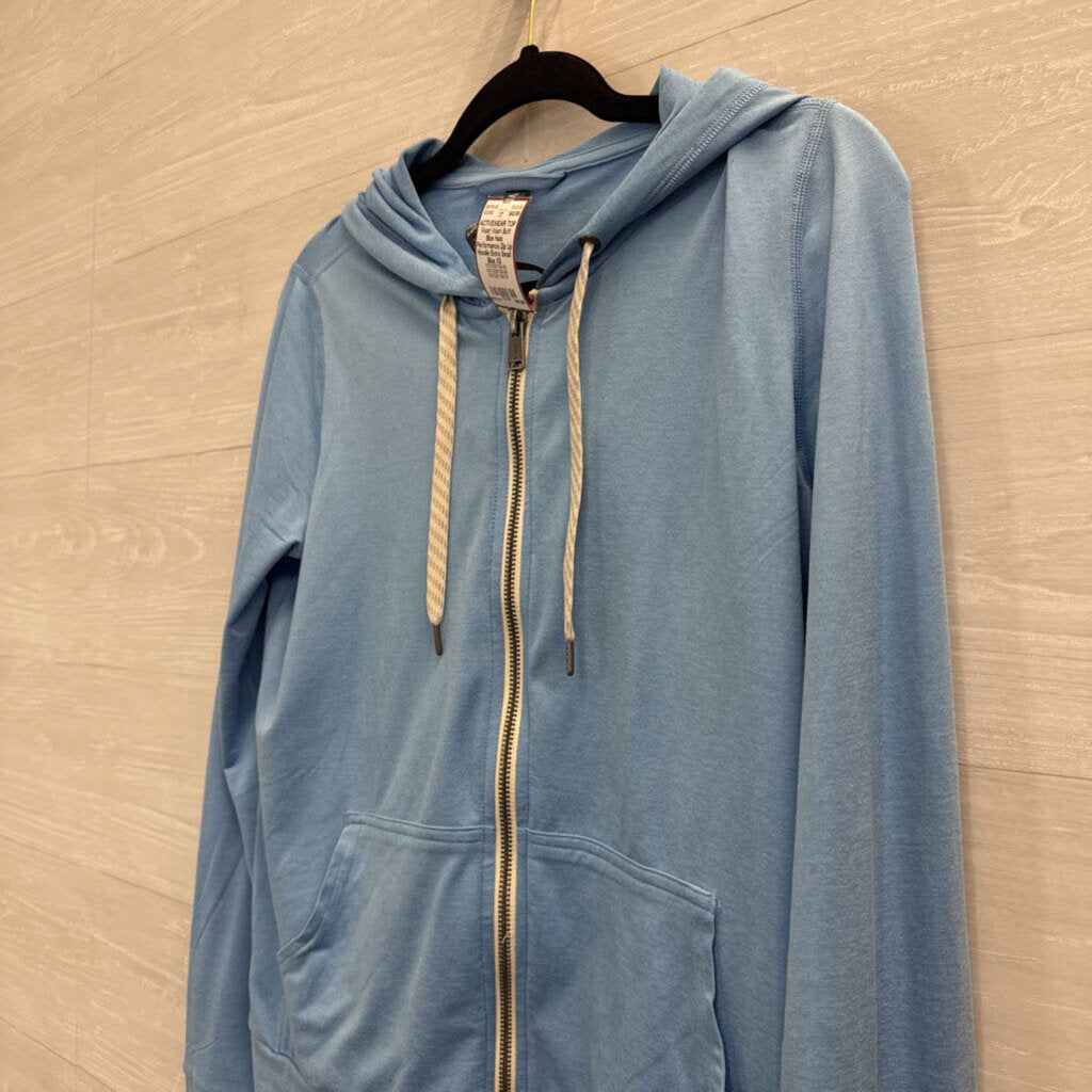Vuori Soft Blue Halo Performance Zip Up Hoodie Extra Small