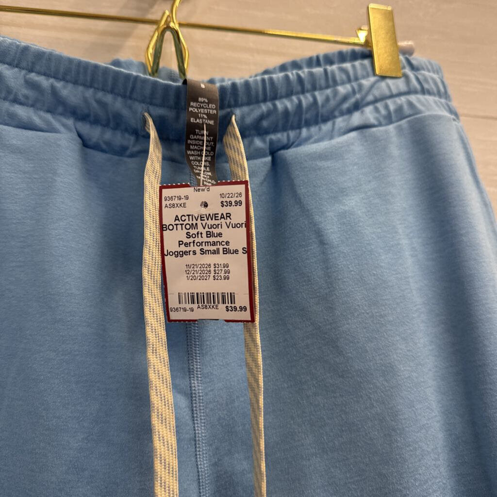 Vuori Soft Blue Performance Joggers Small