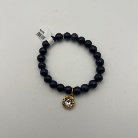 Black Sparkle Beaded Stretchy Bracelet