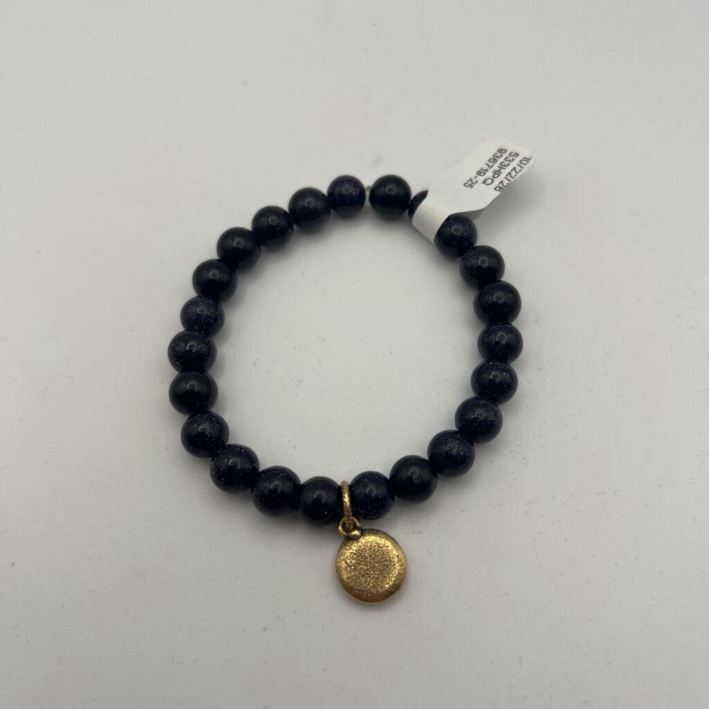 Black Sparkle Beaded Stretchy Bracelet