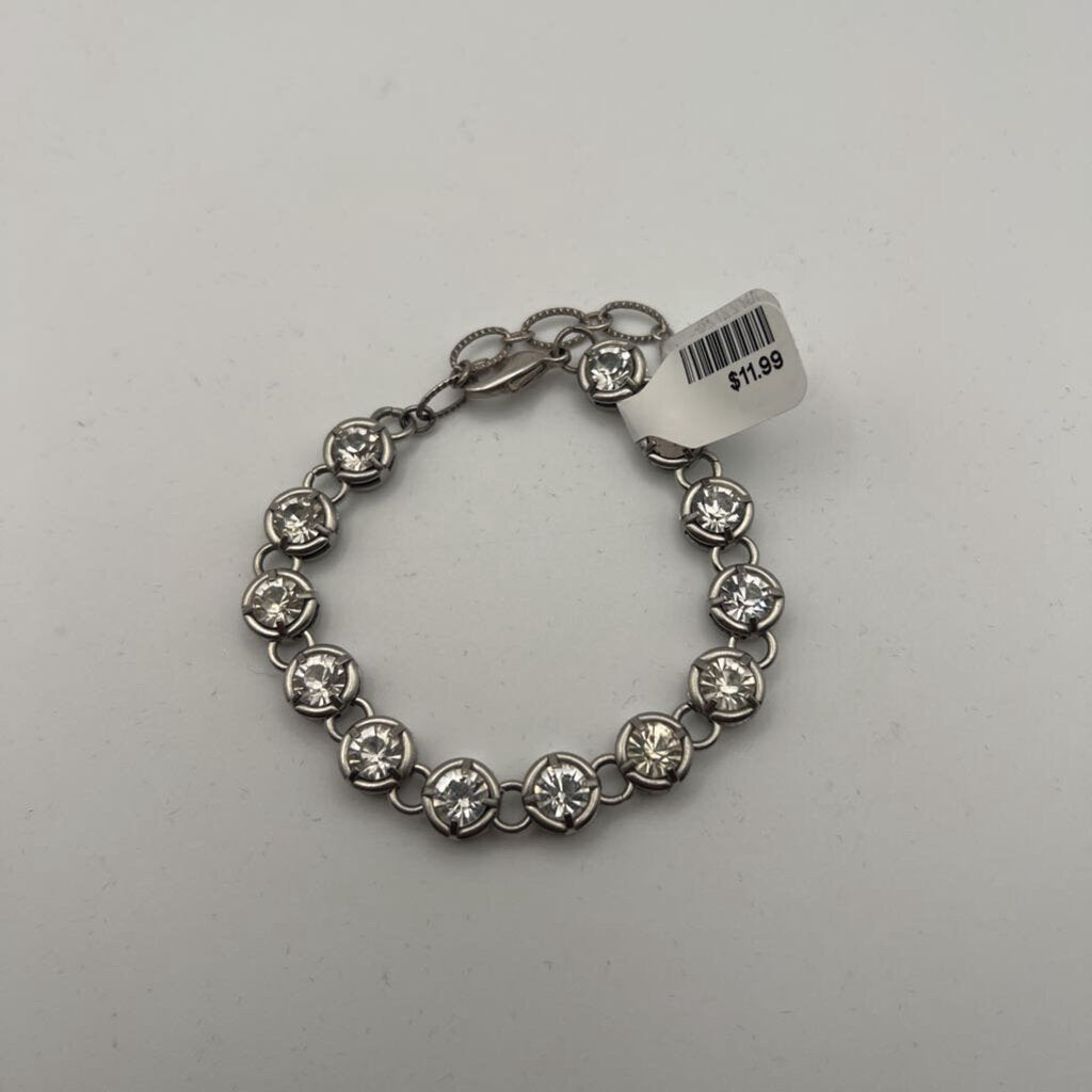 Silver/ Rhinestone Chain Bracelet