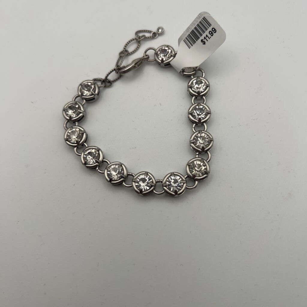 Silver/ Rhinestone Chain Bracelet