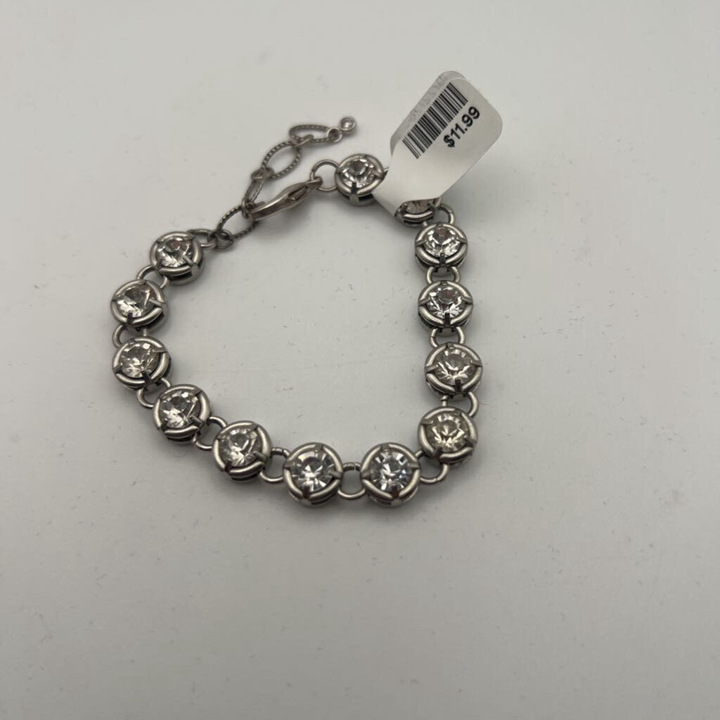 Silver/ Rhinestone Chain Bracelet