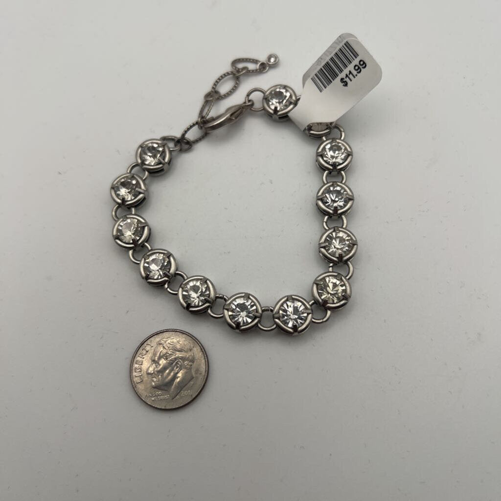 Silver/ Rhinestone Chain Bracelet