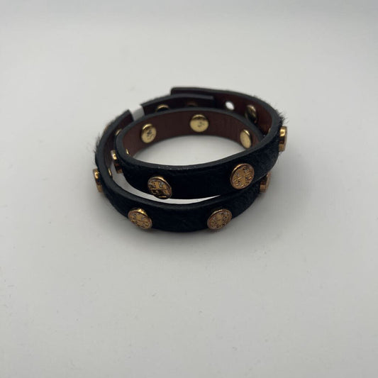 Tory Burch Black Studded Wrap Bracelet