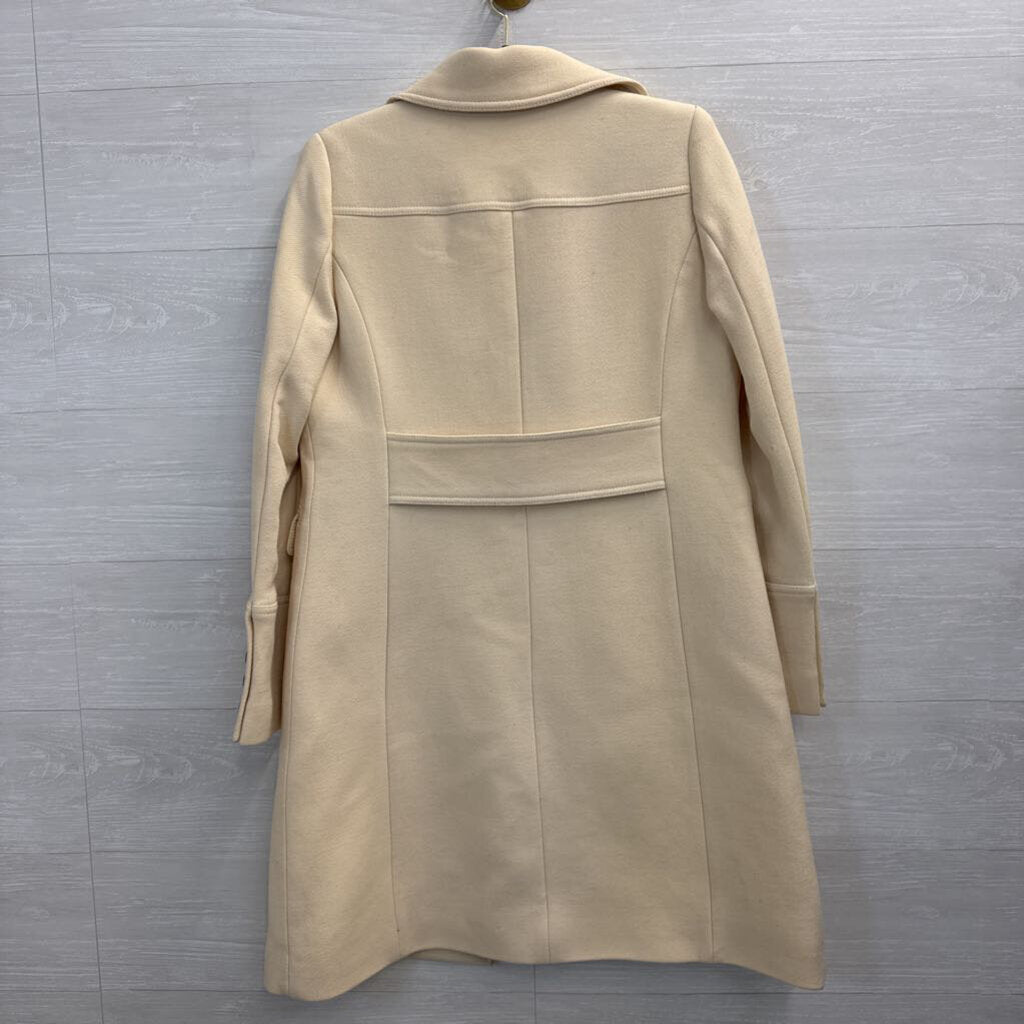 J Crew Cream Wool Blend Mid Length Button Front Jacket 6